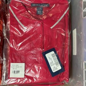 Devon & Jones Red Colorblock Golf Shirt/Polo Sixe 2XL